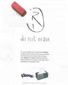 Kleenex Ad As seen in the February 14, 2011 "The Relationship Issue" in Advertising Age Magazine